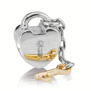 Pandora Two Tone Lock And key Charm